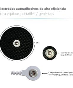 Alternative view of 4 Electrodos autoadhesivos SNAP de alta eficiencia - 4 cm - Para Electroestimulador Compatible